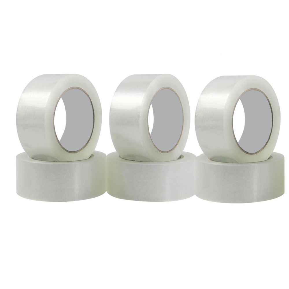 Banda adeziva transparenta, baza solvent, 48mmx60m, ambalare, set 6 role - imagine 4